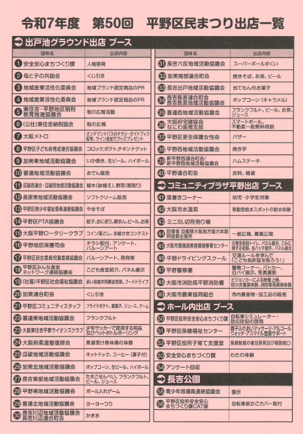 第50回ひらの区民まつり No.3　会場図